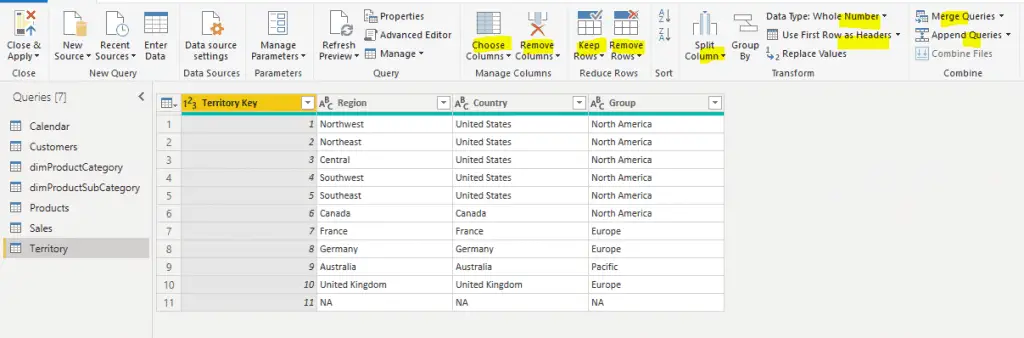 Data transformation before loading into the power bi data model