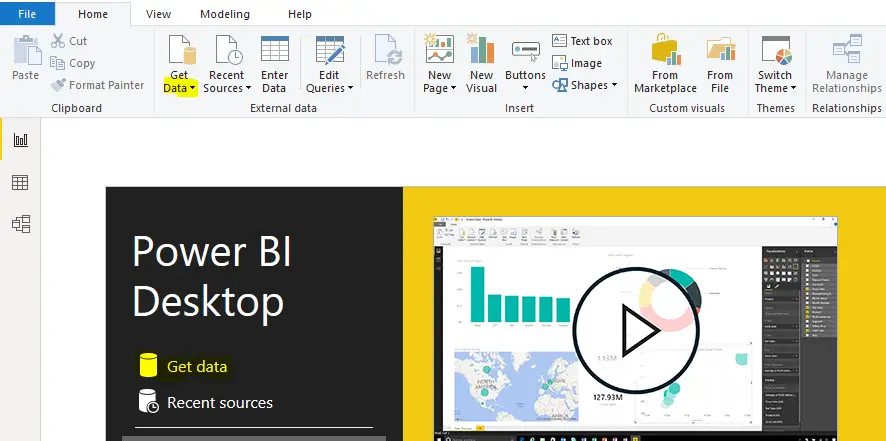 how to import power bi sample data