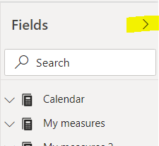 show hide pane of power bi measure