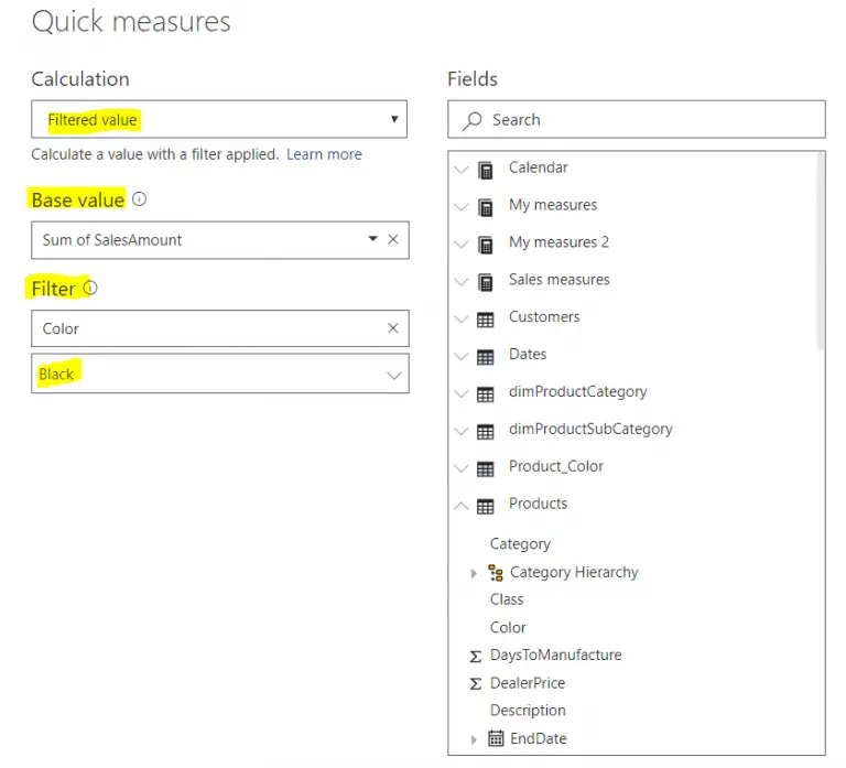 Power BI measure creation in parallel with a quick measure Learn DAX