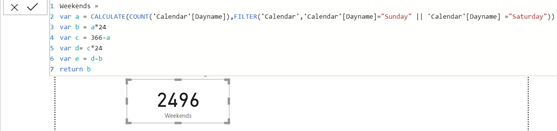 Total hours using variables in dax