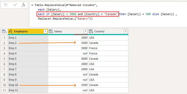 Power Query replace value multiple condition