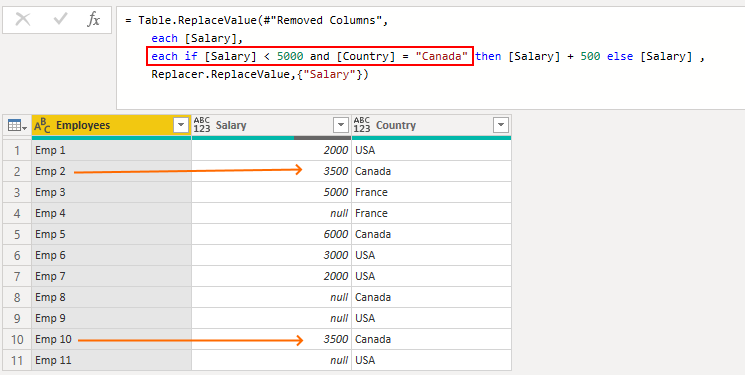 Power Query replace value multiple condition