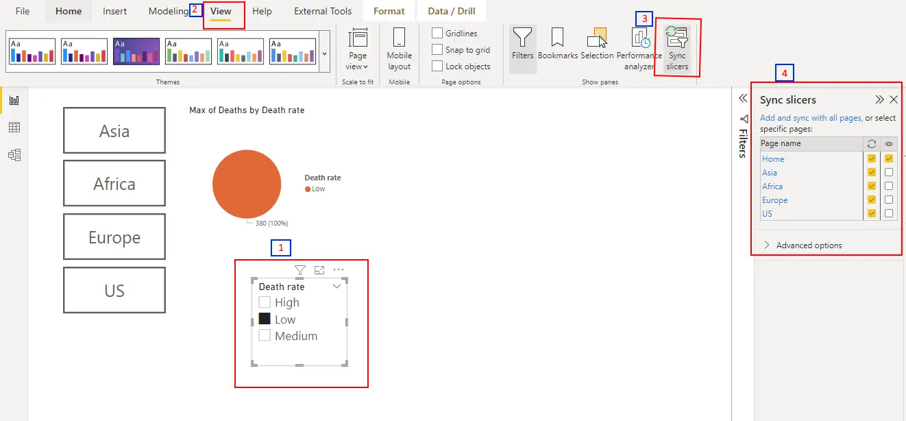 Power BI Sync filters across pages