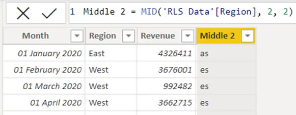 MID function in Power BI