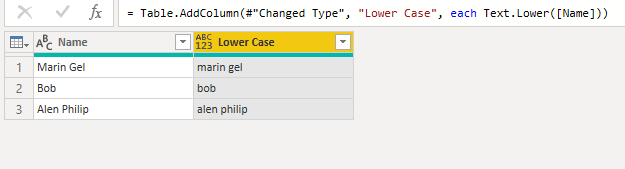 Text.Lower Power Query Function