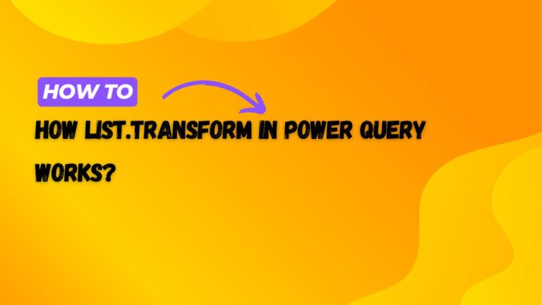 How list.transform in power query works?